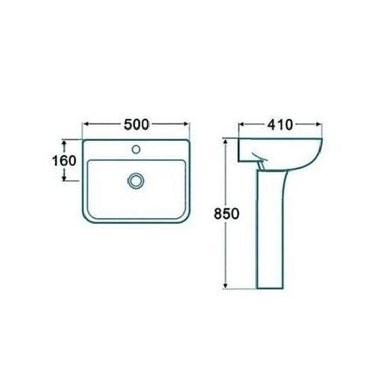 Modern Freestanding 1500mm Bath Suite with Toilet & Basin - Tetra