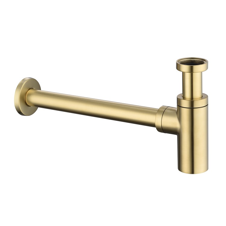 Wall Hung Corner Basin 440mm with Brass Tap Bottle Trap and Waste - Theo