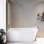 Freestanding Shower Bath Single Ended Left Corner with Brushed Brass Bath Screen 1500 x 800mm - Vigo