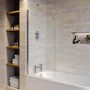 Freestanding Shower Bath Single Ended Left Corner with Chrome Bath Screen 1700 x 750mm - Vigo