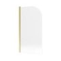 Freestanding Shower Bath Single Ended Left Corner with Brushed Brass Bath Screen 1500 x 800mm - Vigo