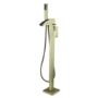 Brushed Brass Waterfall Tall Basin Mixer Tap & Freestanding Tap Pack - Wave