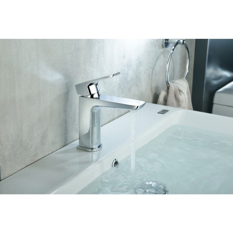 GRADE A1 - Chrome Mono Basin Mixer Tap With Waste - Zana