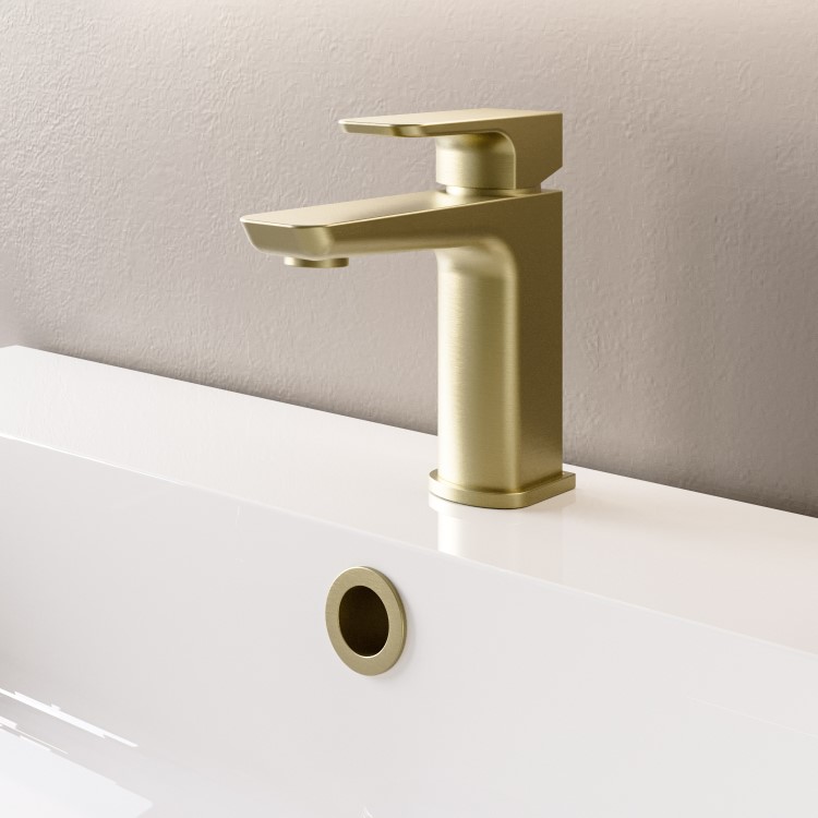 Brushed Brass Mono Basin Mixer - Zana