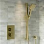 Brushed Brass Single Outlet Thermostatic Mixer Shower Set With Hand Shower- Zana