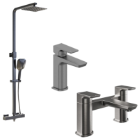 Gunmetal Bathroom Taps Pack With Shower - Zana