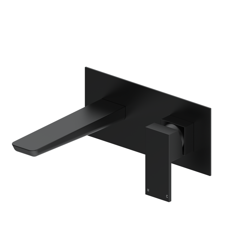 Matt Black Wall Mounted Basin Tap - Zana