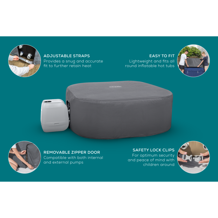 Lay-Z-Spa&reg; EnergySense&#153; Square Thermal Hot Tub Cover - UV Resistant & Water-Repellent Insulation - Save Up to 40% on Energy Costs