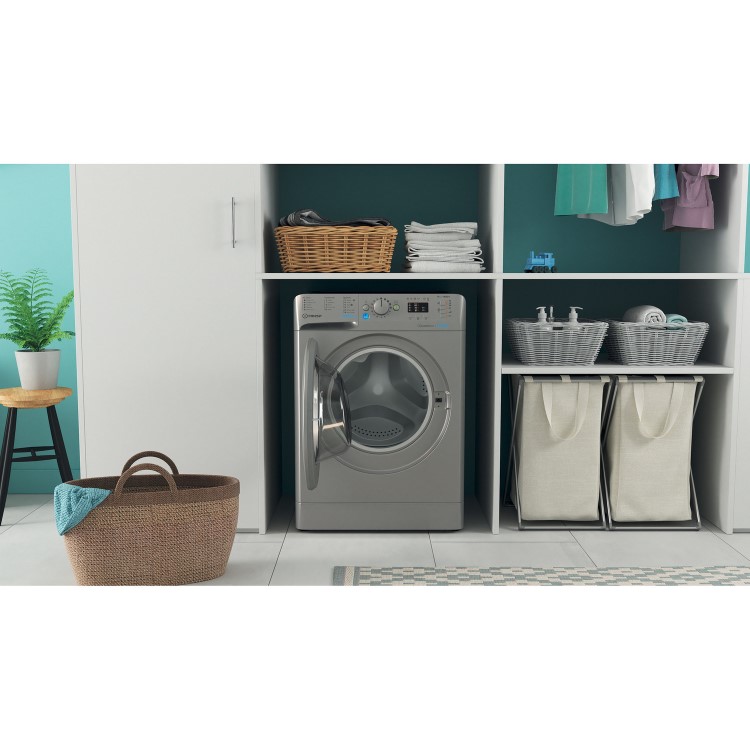 Indesit Push&Go 8kg 1400rpm Washing Machine - Silver