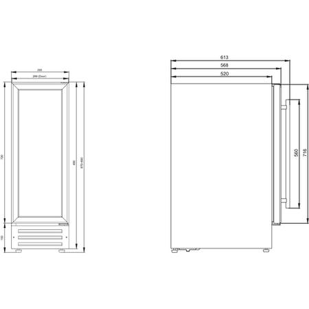 Baumatic BWC300SS 30cm Electronic Wine Cooler in Black with a Stainless Steel Door Trim