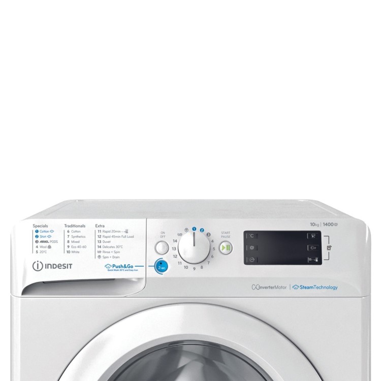 Indesit Push&Go 10kg 1400rpm Washing Machine - White