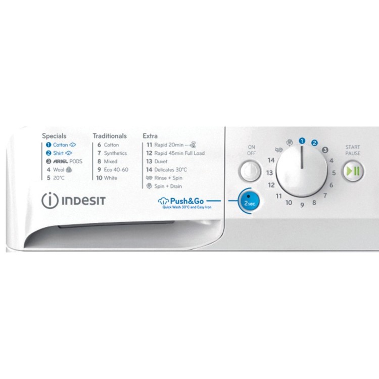 Indesit Push&Go 10kg 1400rpm Washing Machine - White