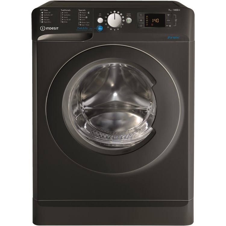 Indesit Innex 7kg 1400rpm Washing Machine - Black