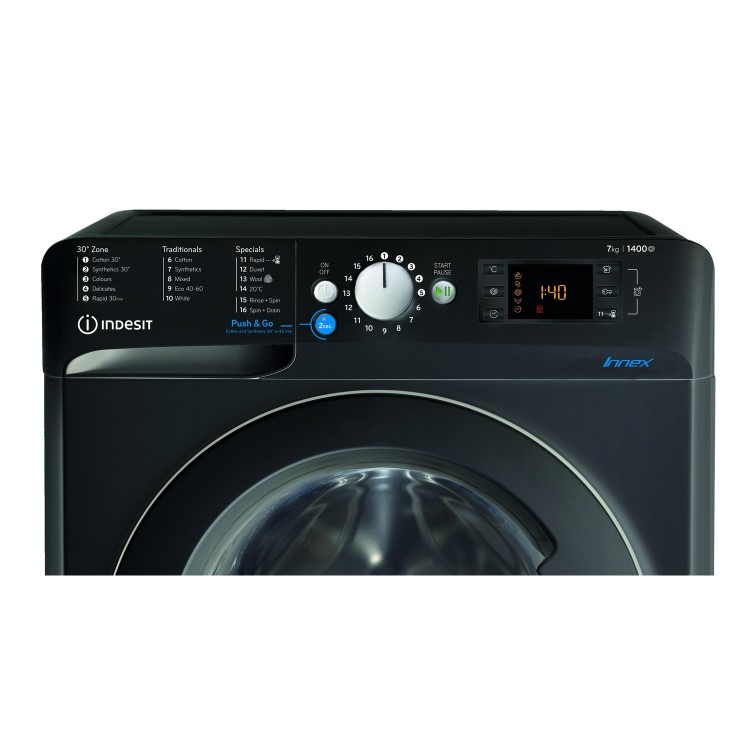 Indesit Innex 7kg 1400rpm Washing Machine - Black