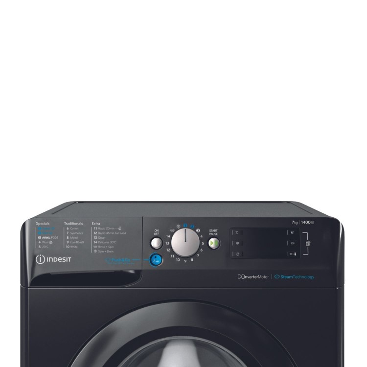 Indesit Push&Go 7kg 1400rpm Washing Machine - Black