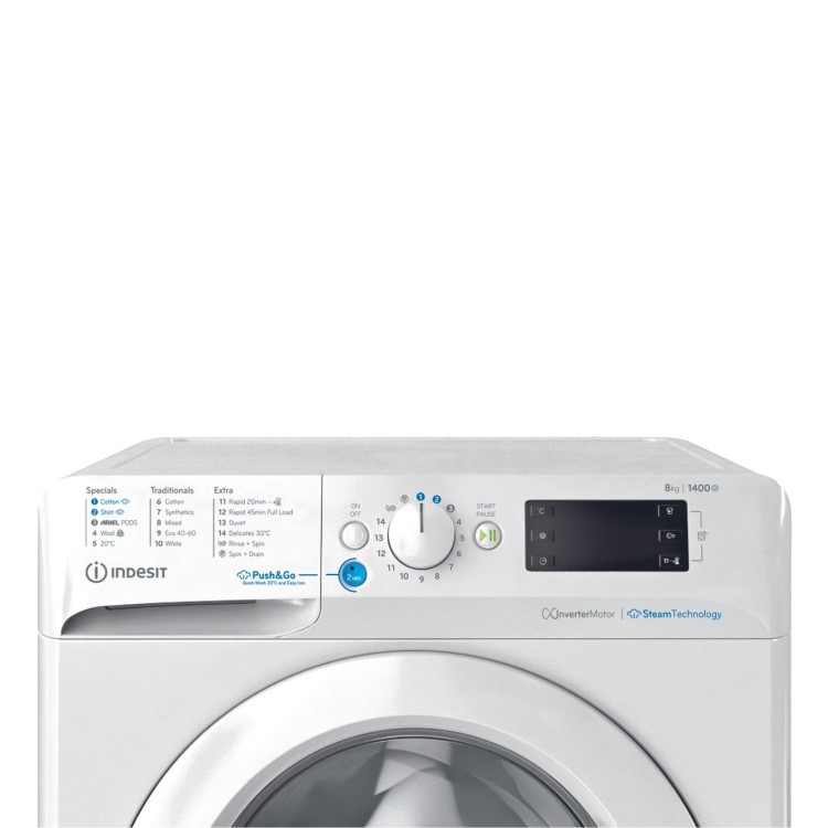 Indesit Push&Go 8kg 1400rpm Washing Machine - White