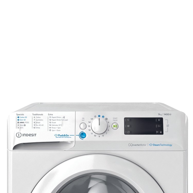 Indesit Push&Go 9kg 1400rpm Washing Machine - White