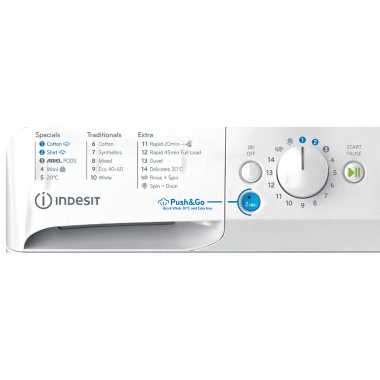 Indesit Push&Go 9kg 1400rpm Washing Machine - White