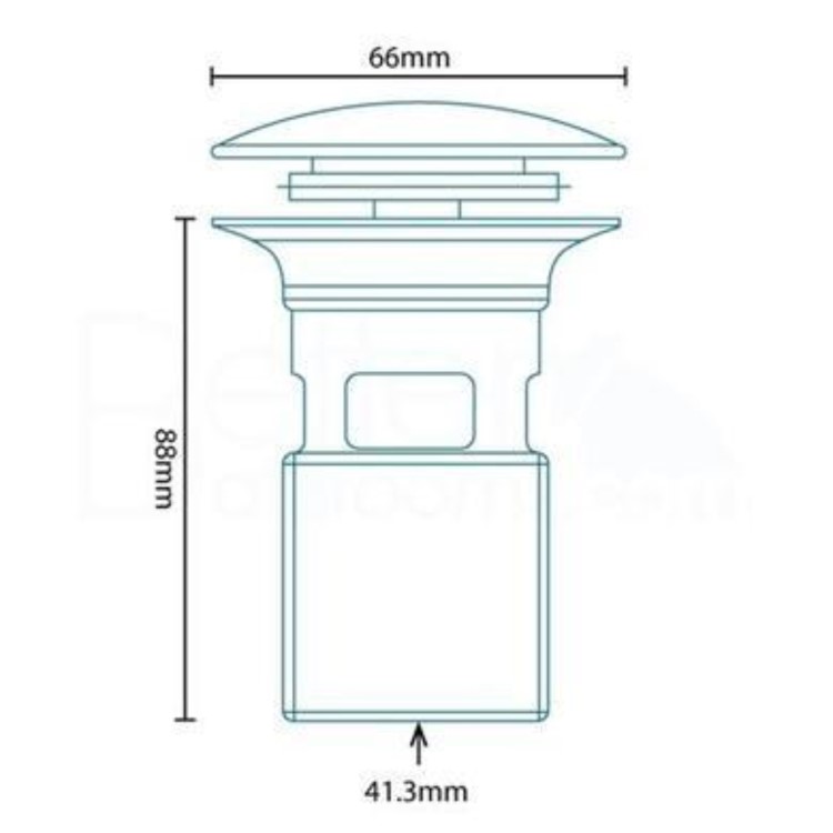 Push Button Slotted Basin Waste - Chrome