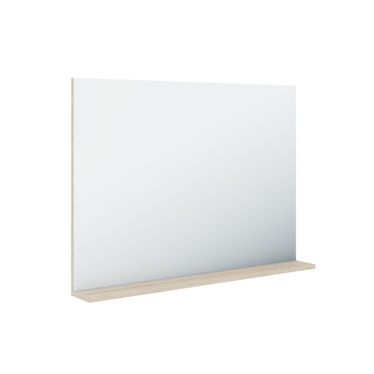 GRADE A1 - Rectangular Oak Mirror With Shelf 650 x 900mm - Boston