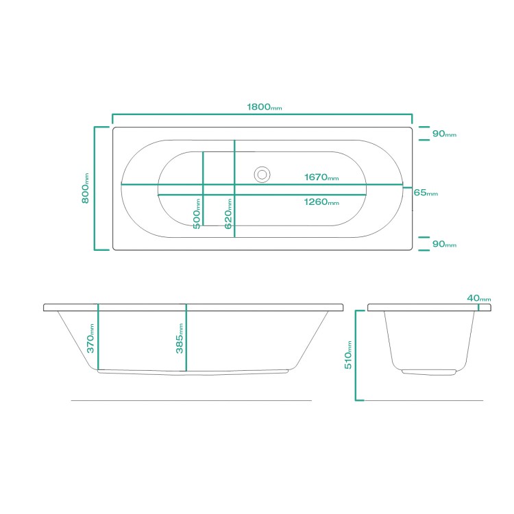 Burford Round Double Ended Bath - 1800 x 800mm