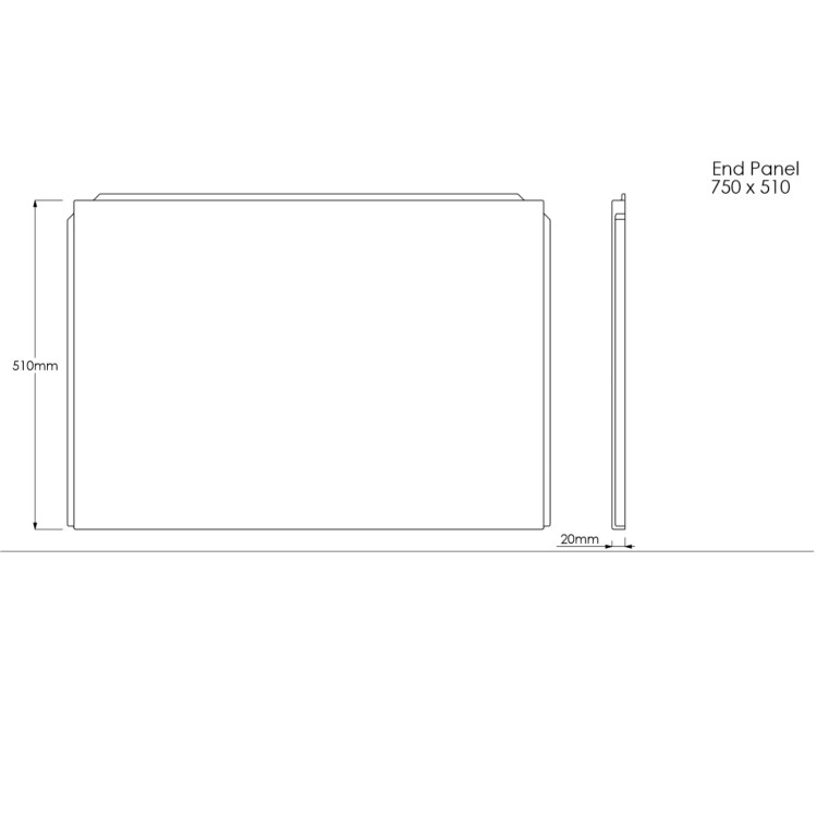 750mm L Shaped Acrylic Bath End Panel - Lomax