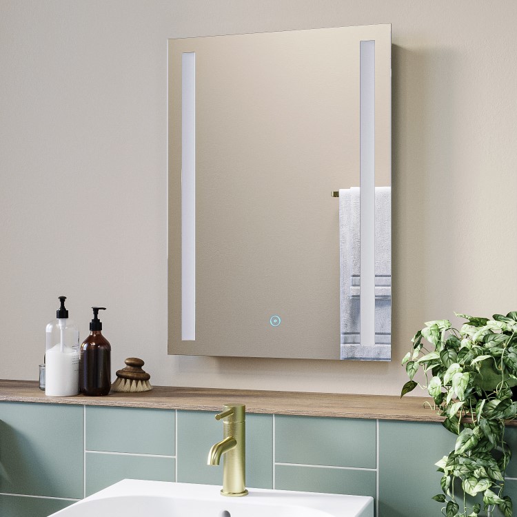 GRADE A1 - Rectangular LED Bathroom Mirror with Demister 500 x 700mm - Capella