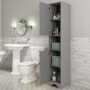 Grey Freestanding Tall Bathroom Cabinet 350mm - Baxenden