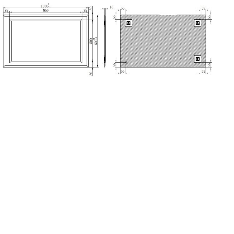 Rectangular Bathroom Mirror 1000 x 600mm - Tucana