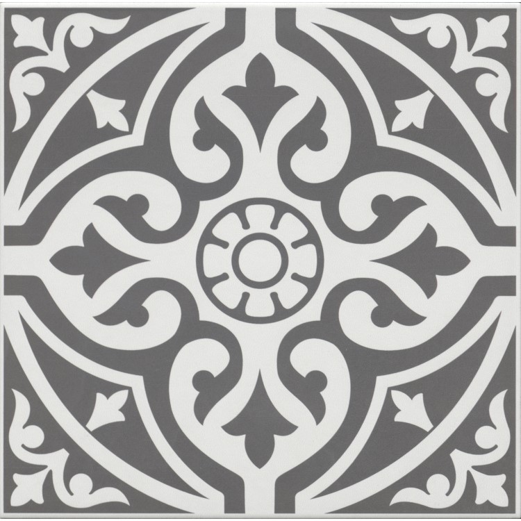 Black Patterned Floor Tile 330 x 330mm - Mayfair