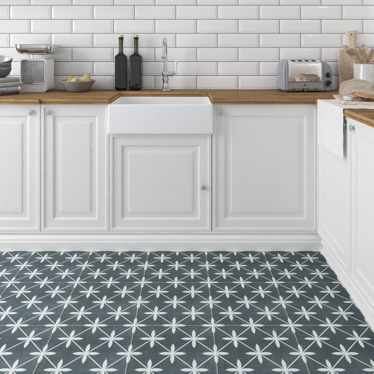 Grey Patterned Floor Tile 330 x 330mm - Regent