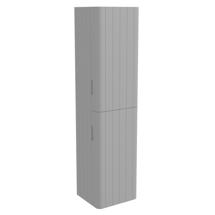 Double Door Grey Wall Mounted Tall Bathroom Cabinet 350 x 1400mm - Empire