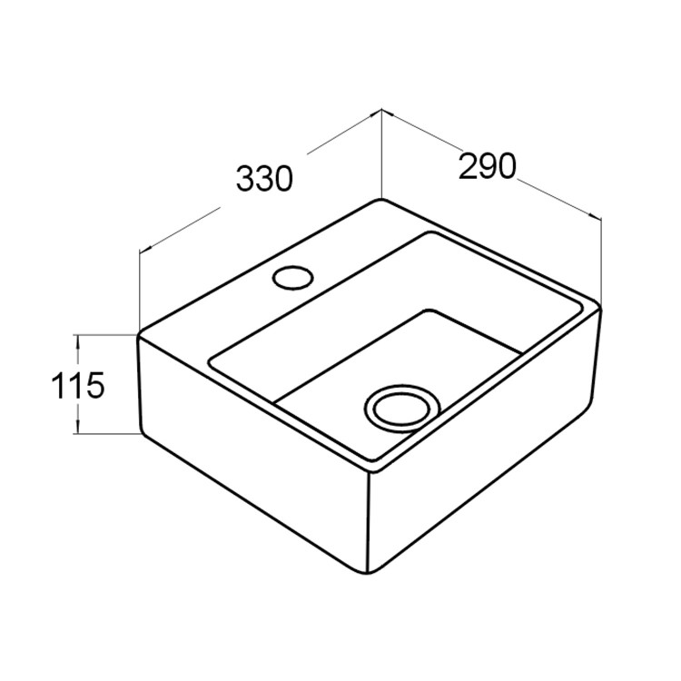 GRADE A1 - Cloakroom Matt Wall Hung Basin 330mm - Houston