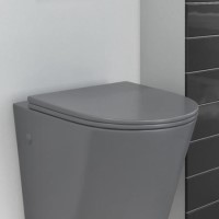 Verona Wall Hung Soft Close Toilet Seat - Matt Grey