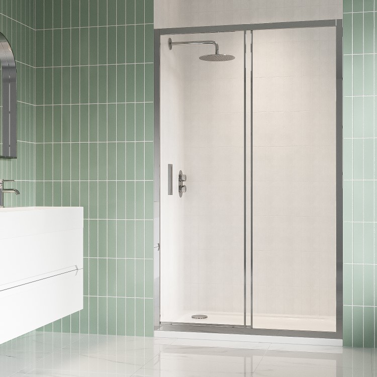 1000mm Chrome Sliding Shower Door 8mm Glass - Pavo