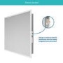 Rectangular Heated Bathroom Mirror with Lights Shaver Socket & Bluetooth Speaker 1200 x 800mm - Divine