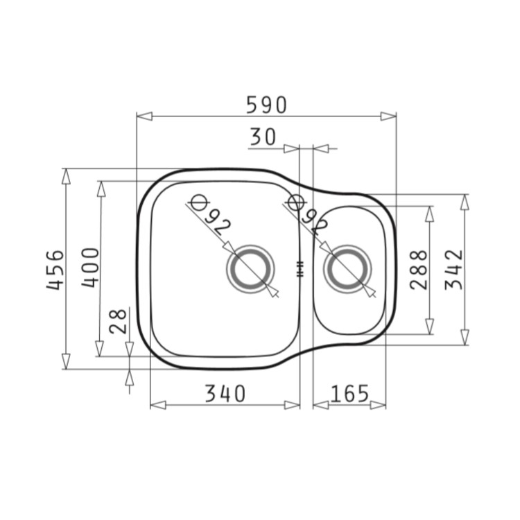 1.5 Bowl Undermount Chrome Stainless Steel Kitchen Sink with Reversible Drainer - Enza Isabella