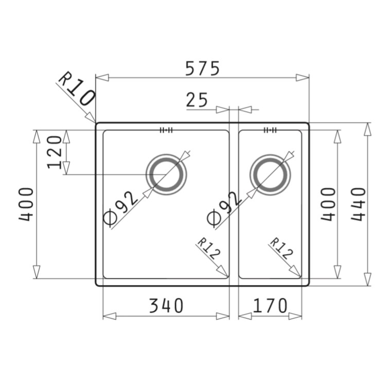 GRADE A3 - Yara 1.5B Inset Stainless Steel RH Kitchen Sink 1000 x 520