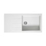 Single Bowl Inset White Granite Composite Kitchen Sink - Enza Madison