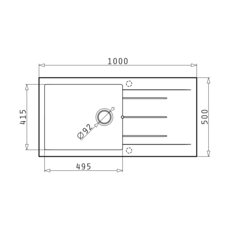 Single Bowl Inset White Granite Composite Kitchen Sink - Enza Madison