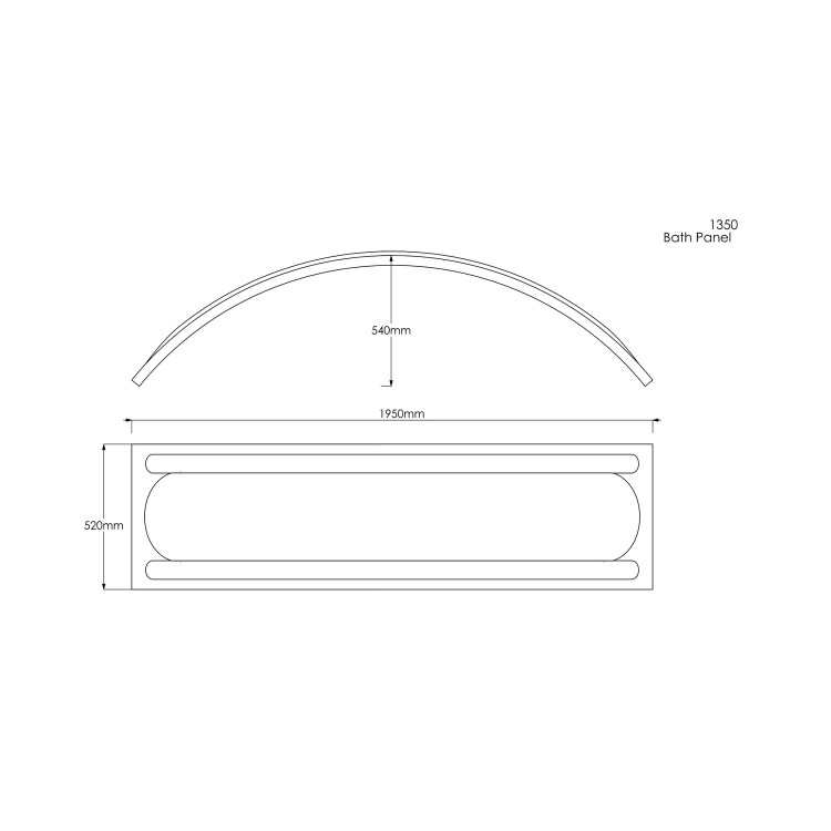 1350mm Acrylic Corner Bath Front Panel - Aubin