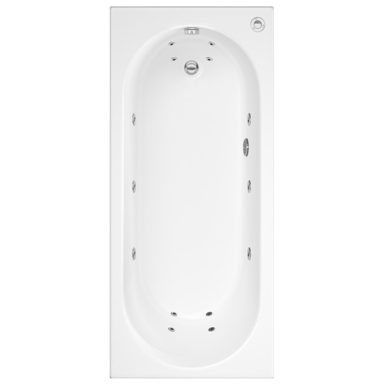 Single Ended Whirlpool Spa Bath with 14 Whirlpool Jets 1800 x 800mm - Alton