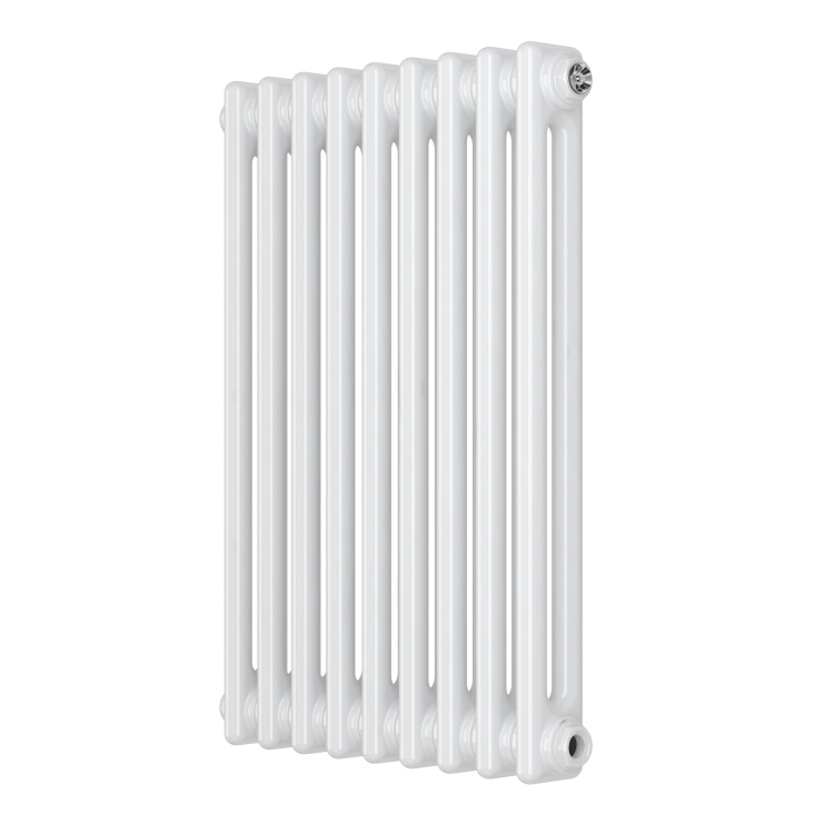 White Horizontal 2 Column Traditional Radiator 600 x 425mm - Nambi