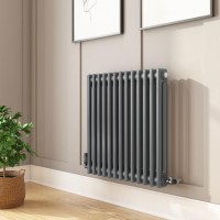 Anthracite Horizontal 2 Column Traditional Radiator 600 x 605mm - Nambi