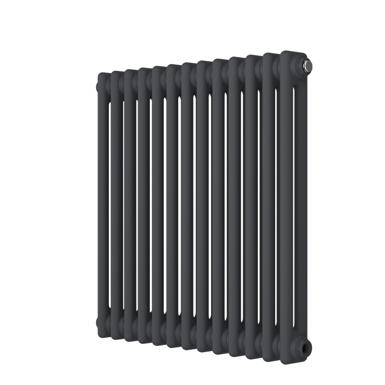 Anthracite Horizontal 2 Column Traditional Radiator 600 x 605mm - Nambi