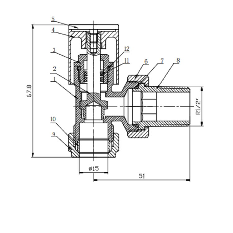 GRADE A1 - Chrome Round Angled Radiator Valves - For Pipework Which Comes From The Wall