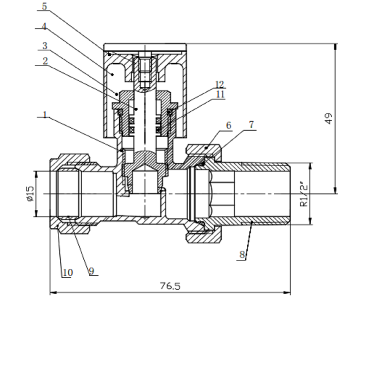 Chrome Round Straight Radiator Valves -  For Pipework Which Comes From The Floor