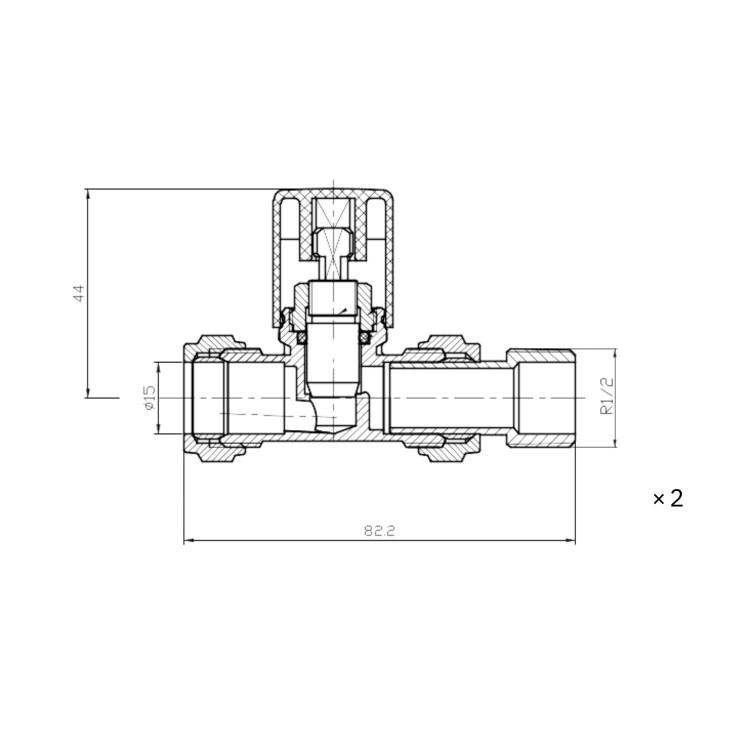 White Round Straight Radiator Valves - For Pipework Which Comes From The Floor