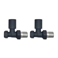 Anthracite Round Straight Radiator Valves - For Pipework Which Comes From The Floor