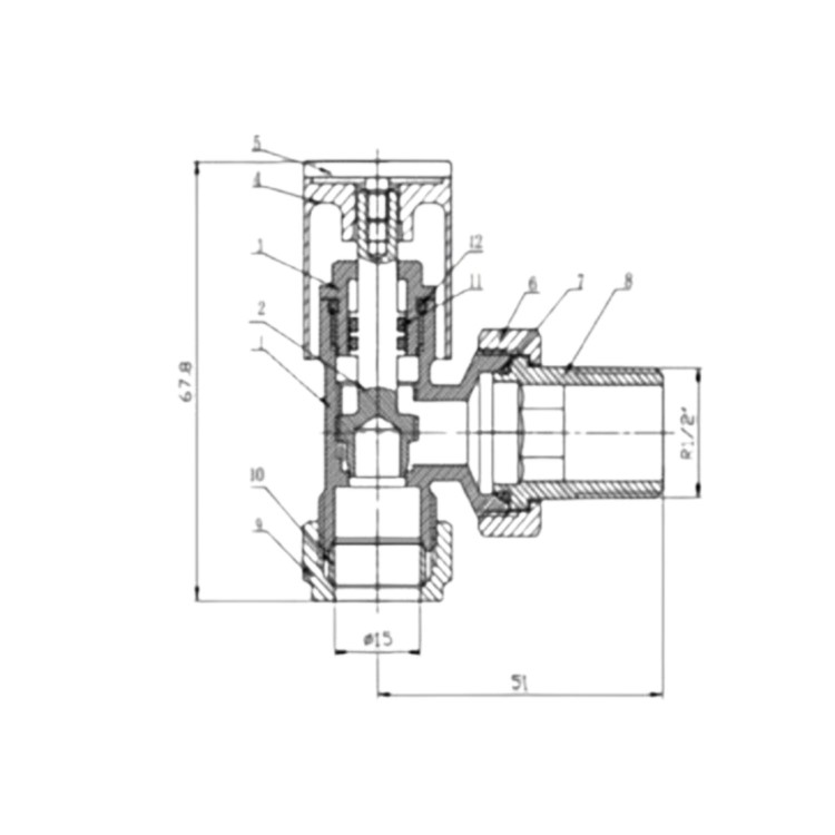 Matt Black Round Angled Radiator Valves - For Pipework Which Comes From The Wall